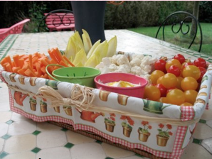Panier de légumes printaniers