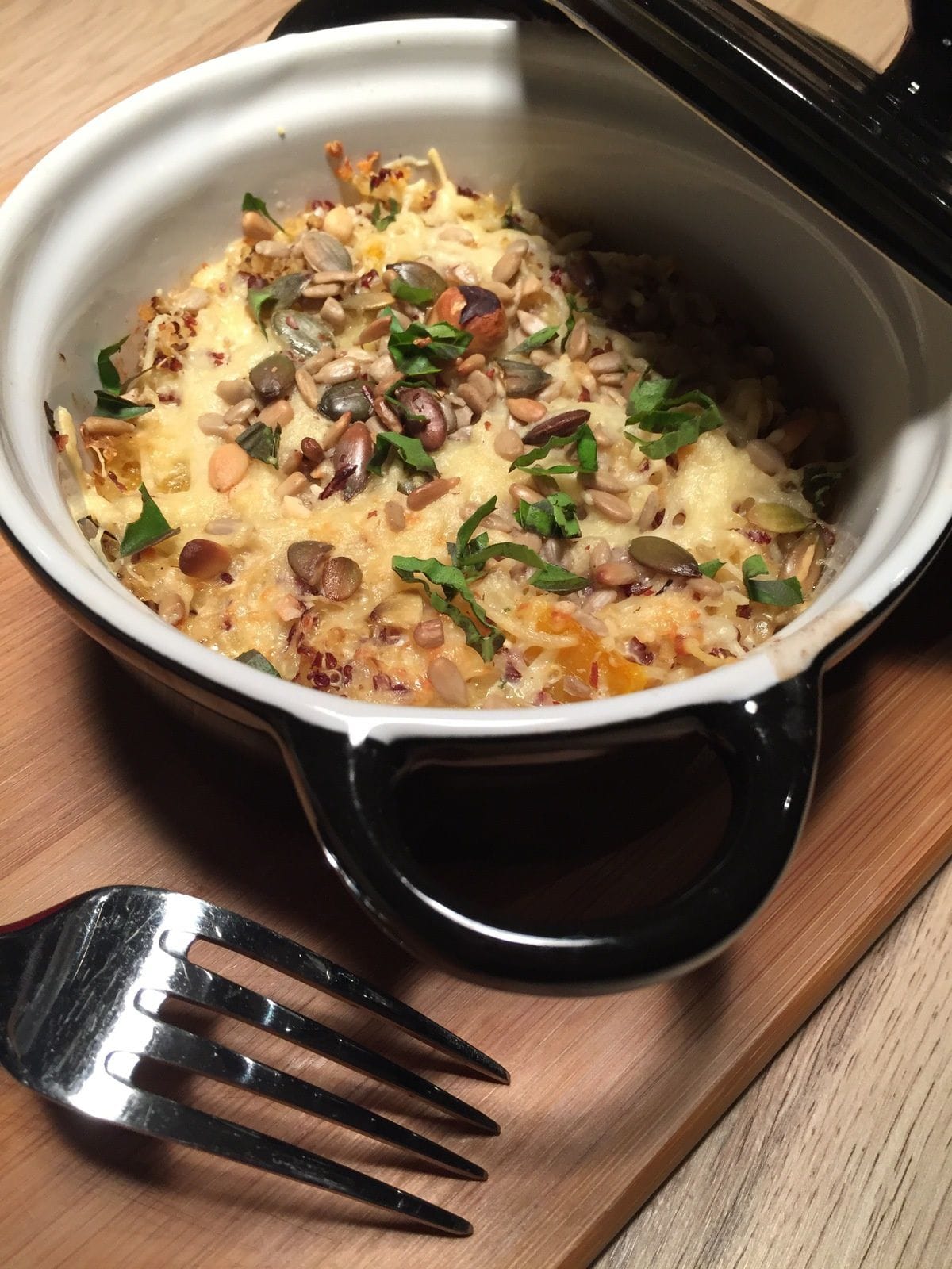 Légume de saison: Gratin de butternut et quinoa aux graines