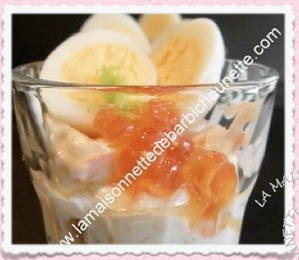 Oeufs de caille sur rémoulade de surimi