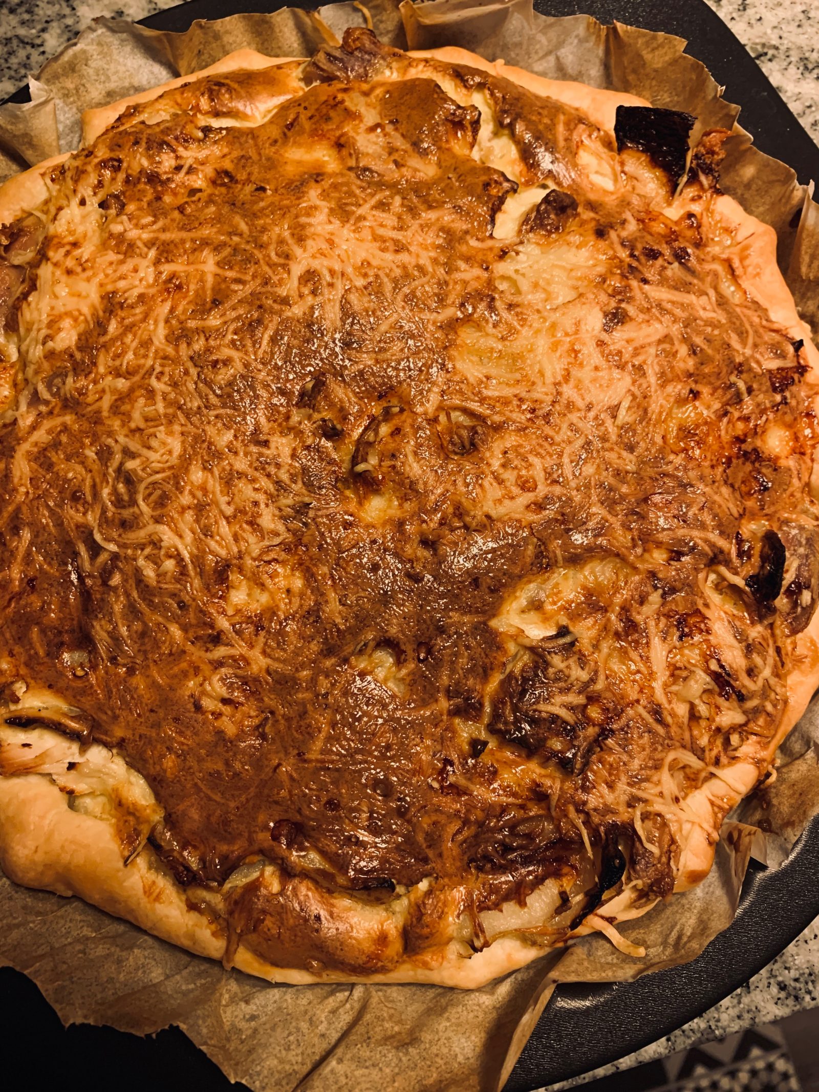 Transformer un reste de poulet roti en quiche !