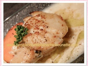 Recettes Festives: St Jacques et velouté d&rsquo;endive à l&rsquo;huile d&rsquo;olive au pamplemousse