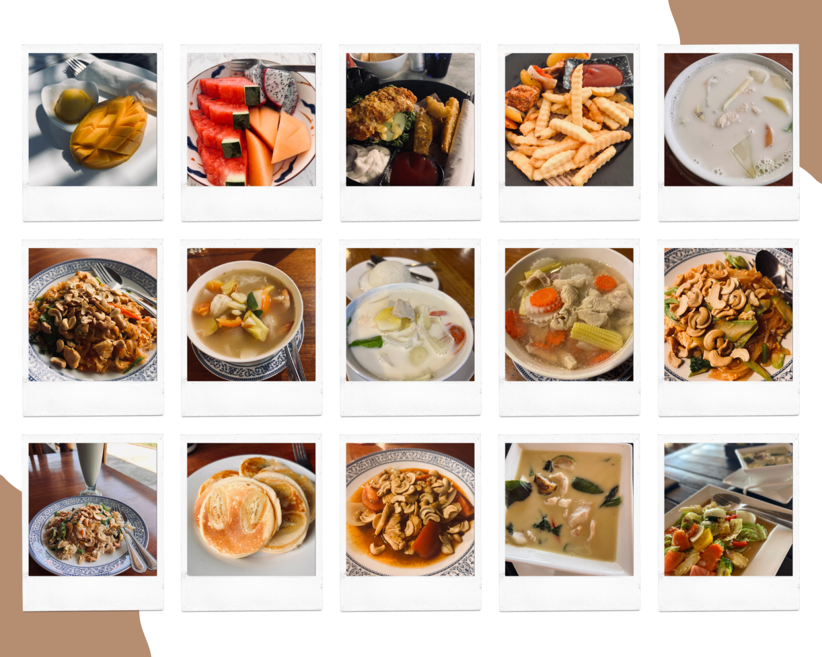 Le coucou du …..lundi ! Mes repas en Thaïlande